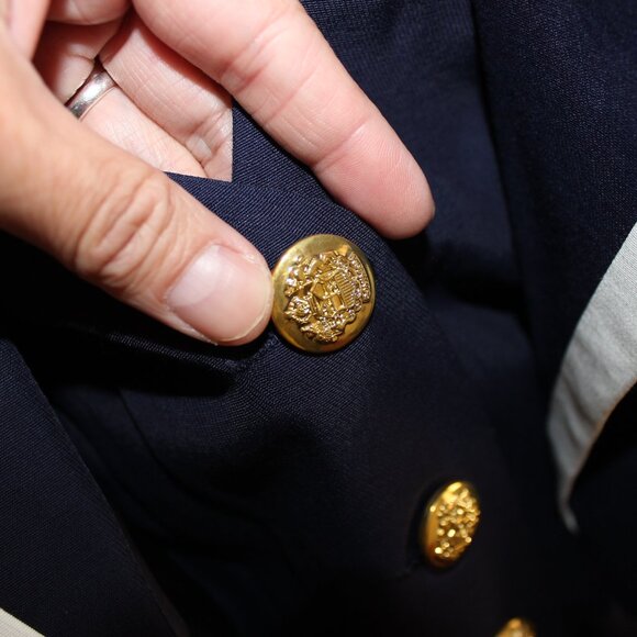 vintage❤️Farouche by Lori Weidner❤️one-piece school uniform blazer bib jacket - Picture 11 of 13